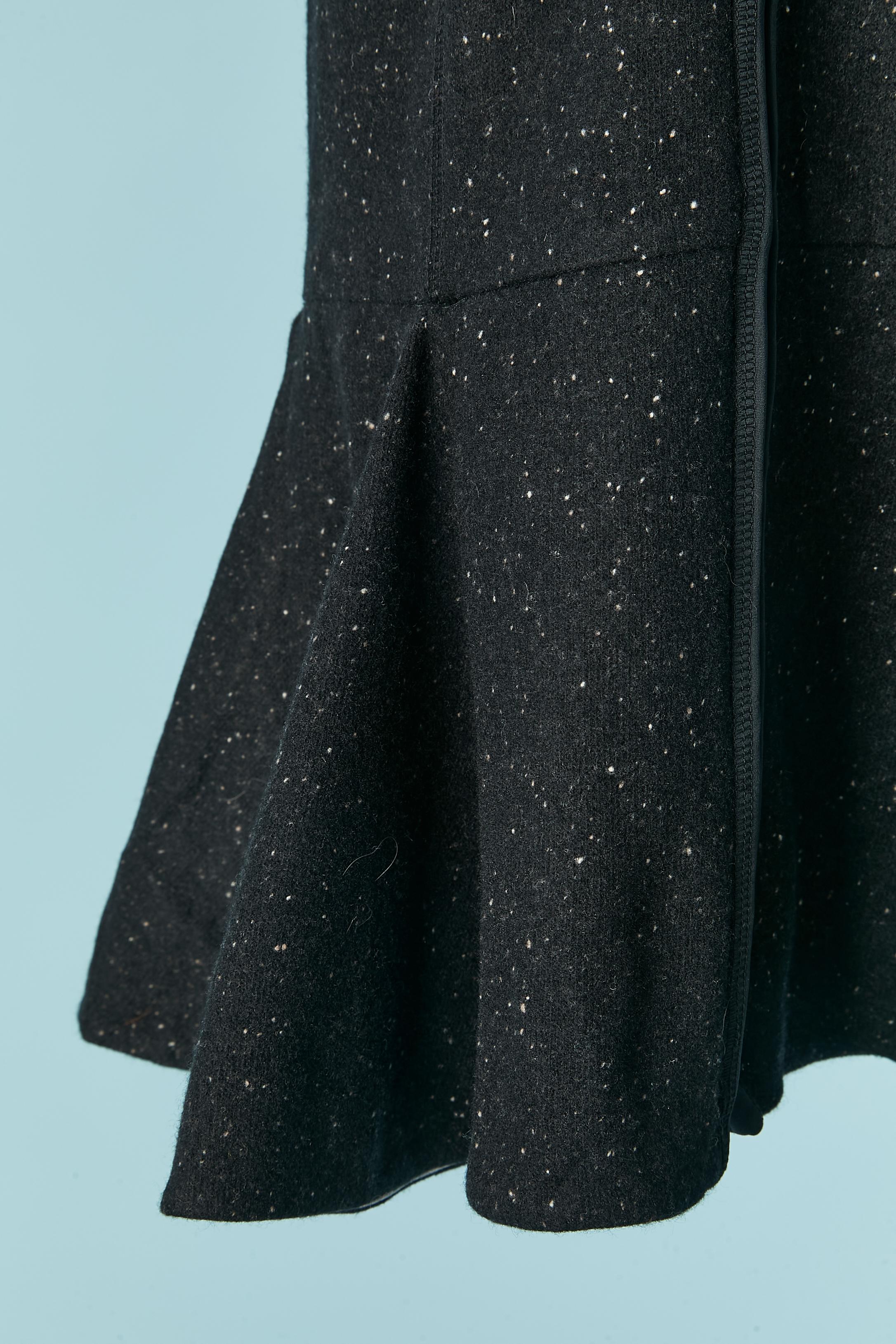 Nero Abito a bustier in lana chiné e tessuto tecnico trasparente  FENDI in vendita