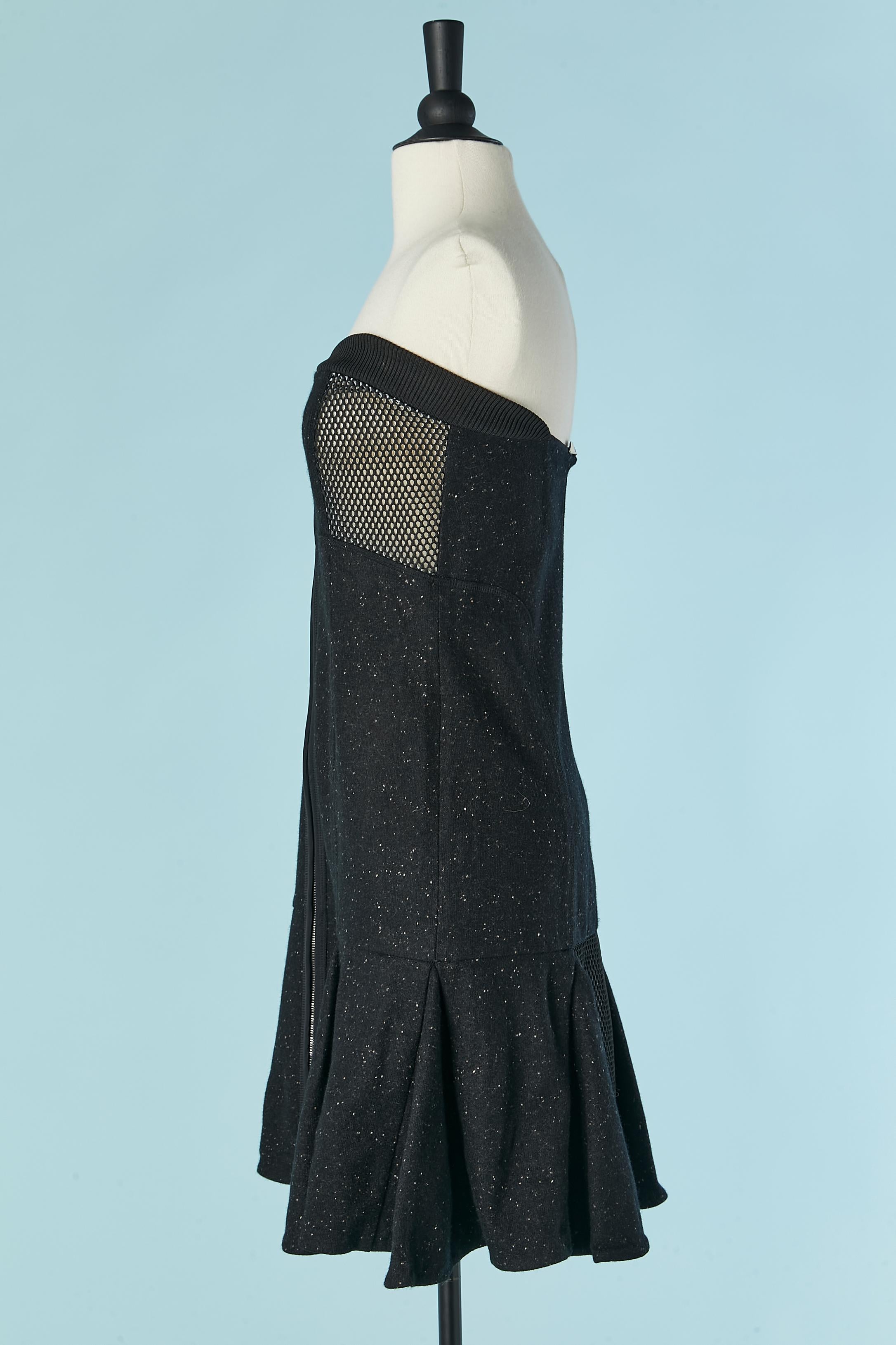 Donna Abito a bustier in lana chiné e tessuto tecnico trasparente  FENDI in vendita