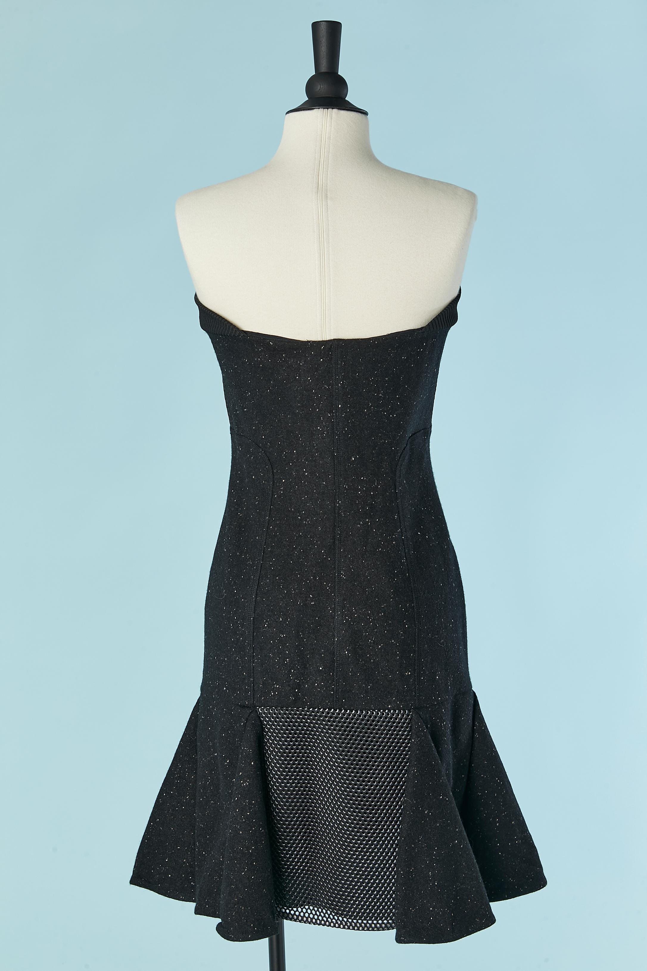 Abito a bustier in lana chiné e tessuto tecnico trasparente  FENDI in vendita 1