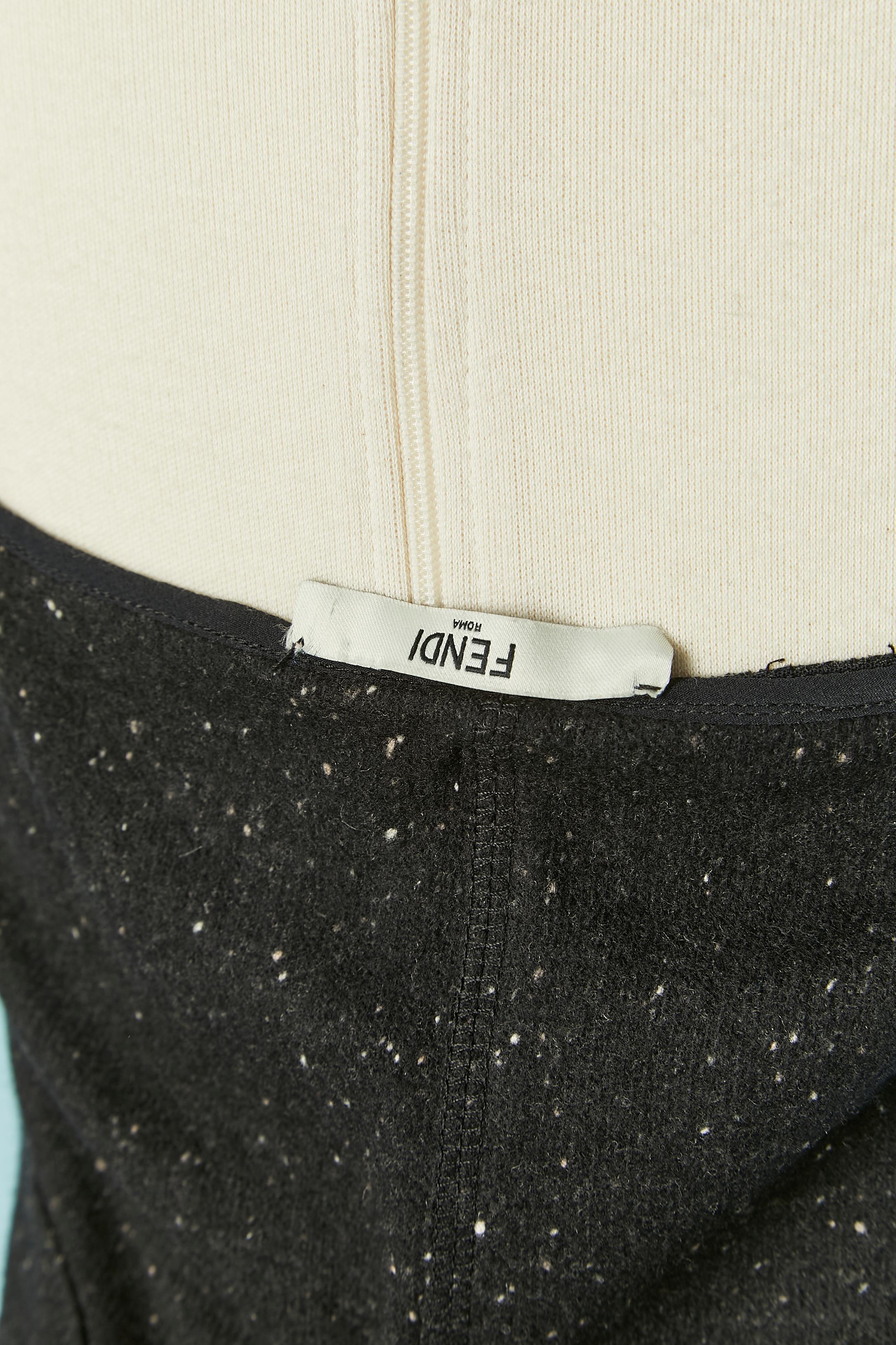 Abito a bustier in lana chiné e tessuto tecnico trasparente  FENDI in vendita 2