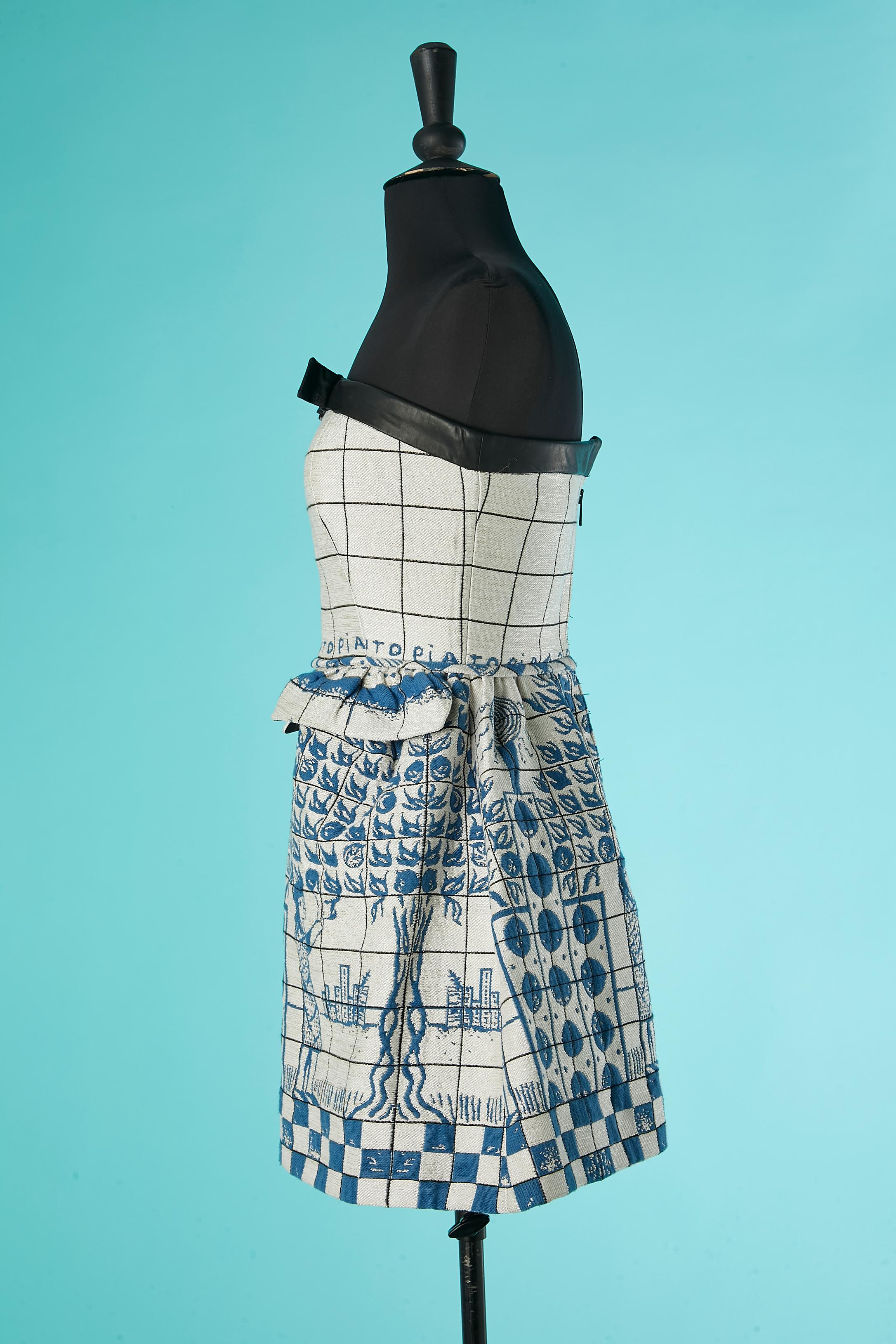 Bustier dress with jacquard pattern Jean-Charles de Castelbajac  For Sale 1