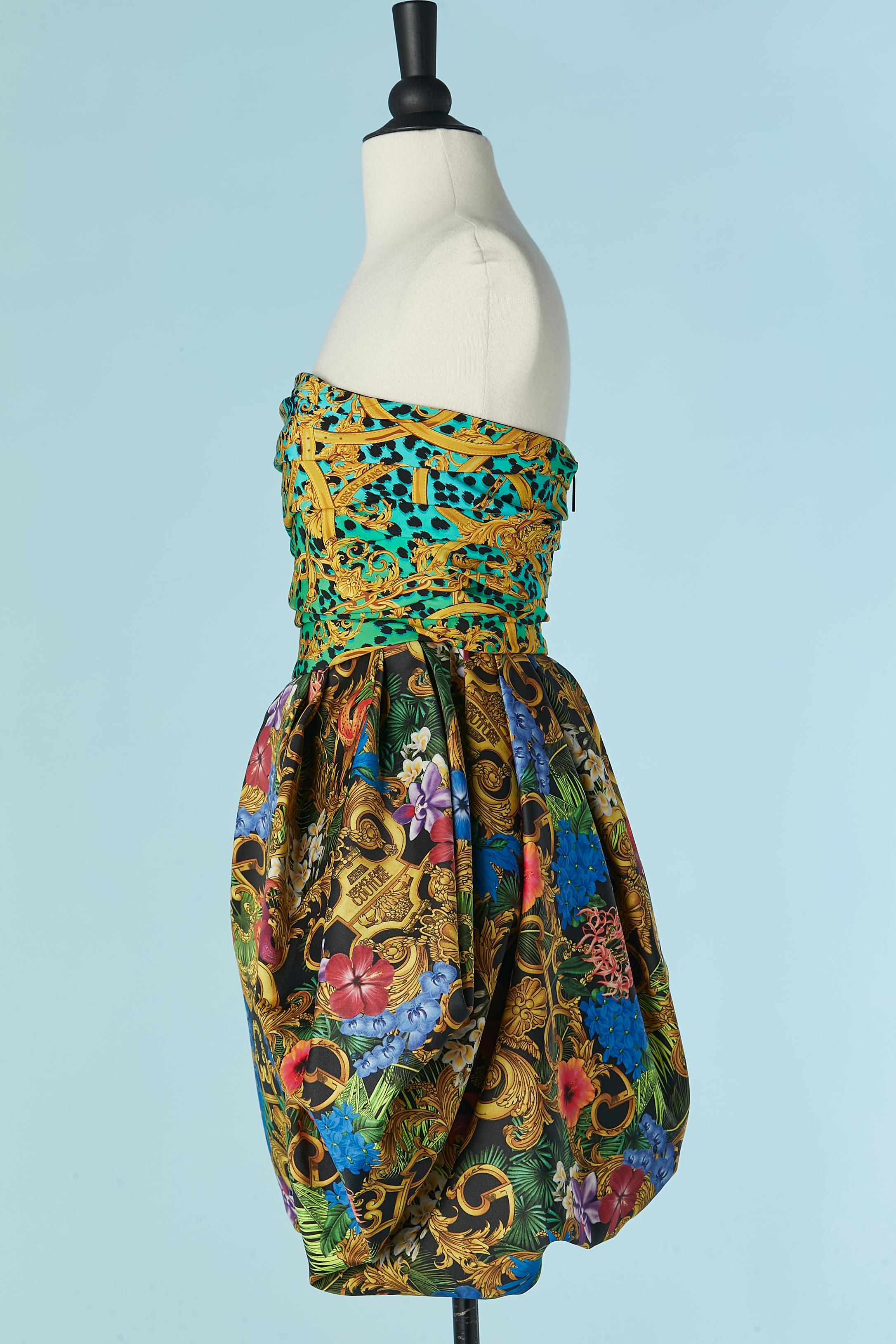 Bustier stampato  abito ballon cocktail Versace Jeans Couture 1