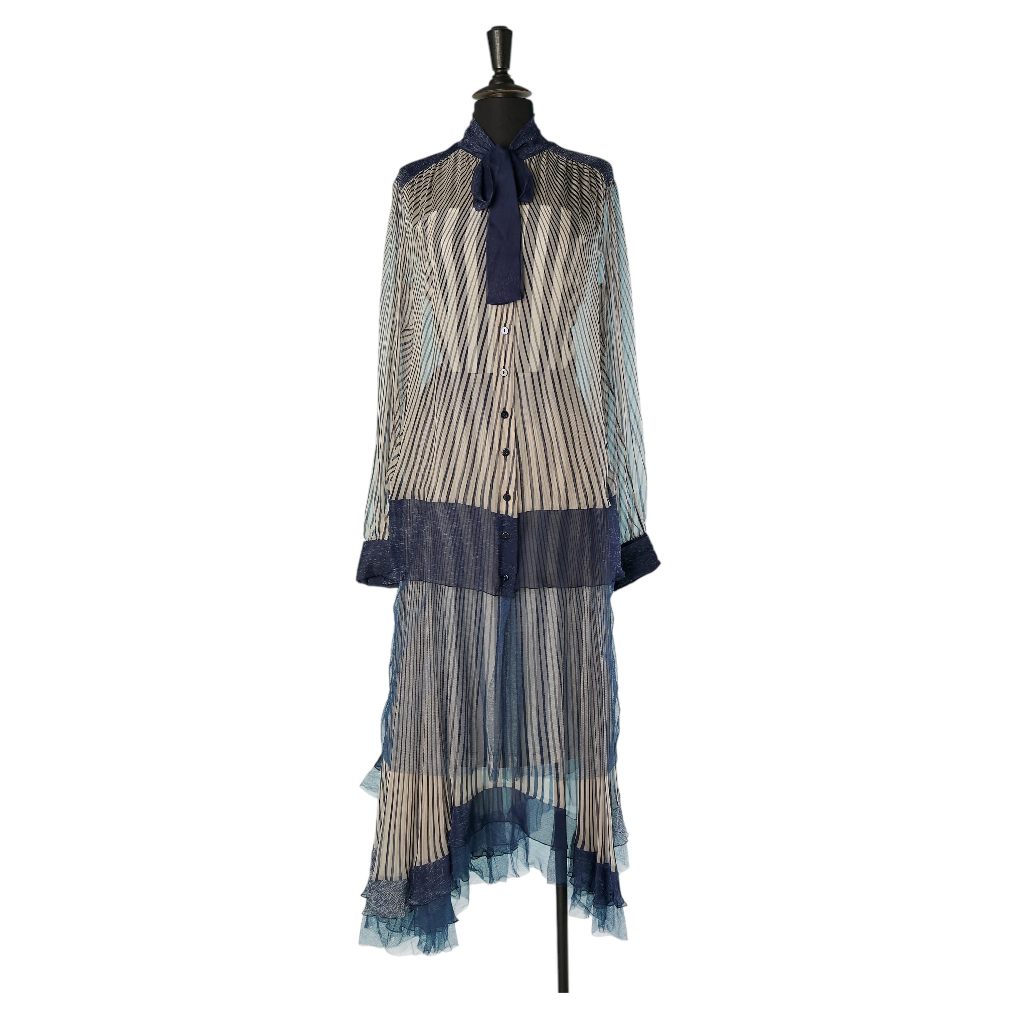 Completo composto da bustier, tunica in chiffon di seta e gonna di JEAN-PAUL GAULTIER