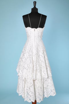Abito da sposa bustier in guipure e perline Carven Junior fine anni '50