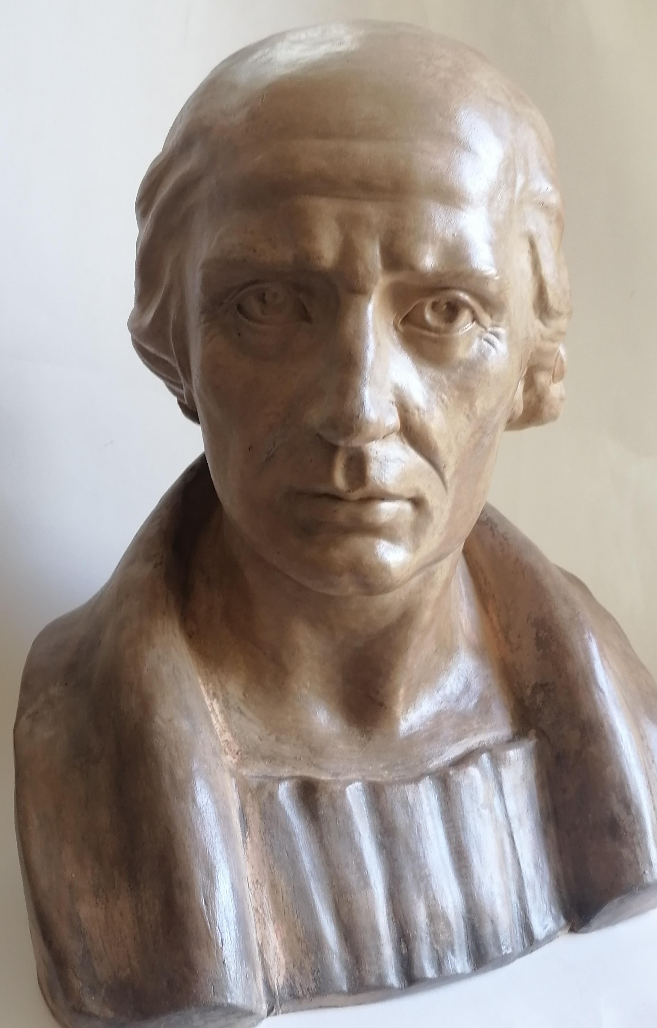 Handgeformte Büste von Christoph Kolumbus aus leichter Keramik, hergestellt in Italien (Renaissance) im Angebot