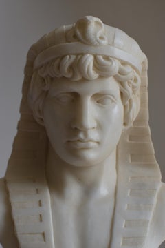 Busto di Antinoo versione egizia -scolpito su marmo -made in Italy