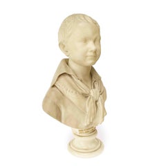 Bust Of Child In White Marble Italian Sculpture Signed Francesco Stanga 1837