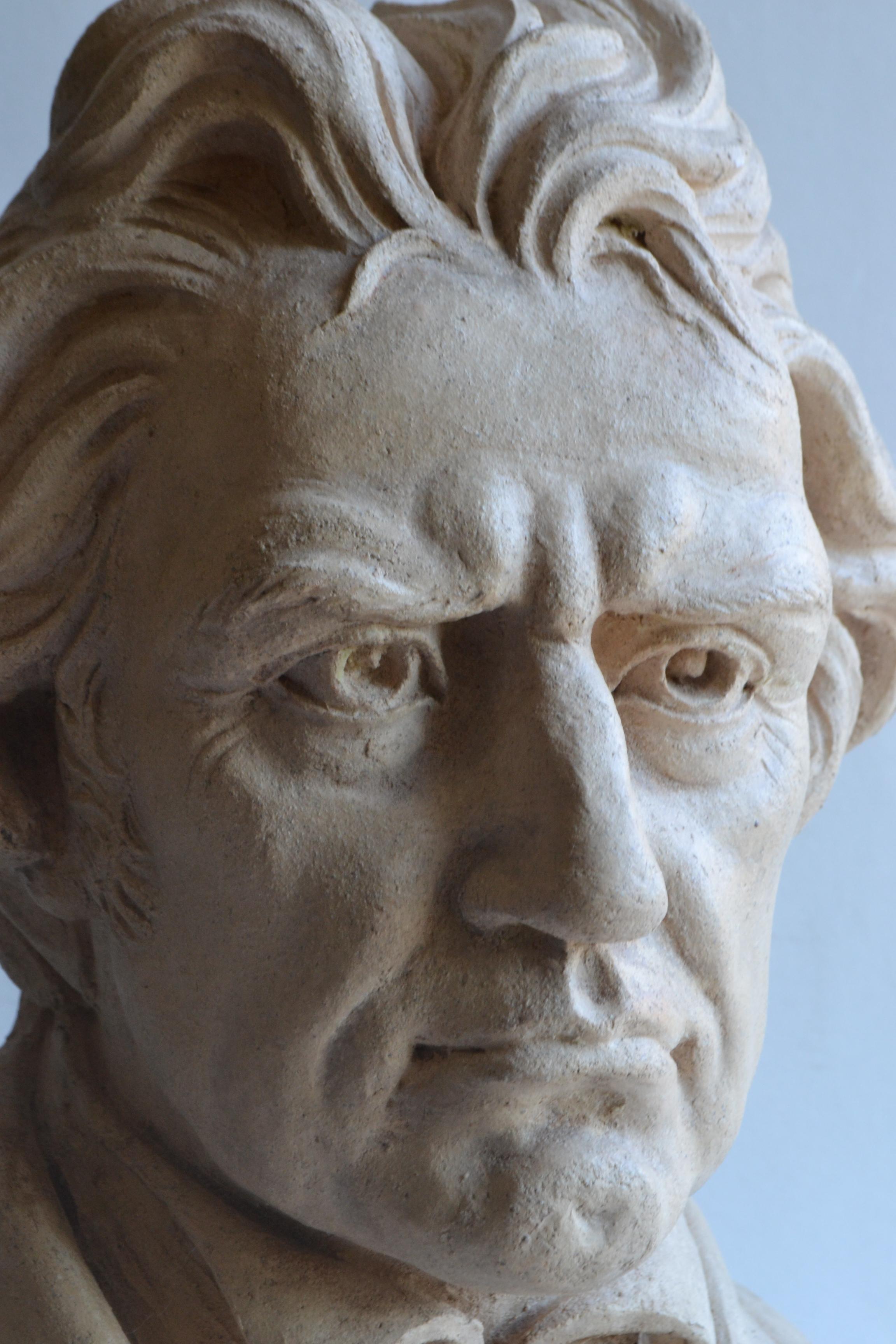 Busto de Beethoven - cerámica refractaria hecha a mano -made in Italy en venta 5