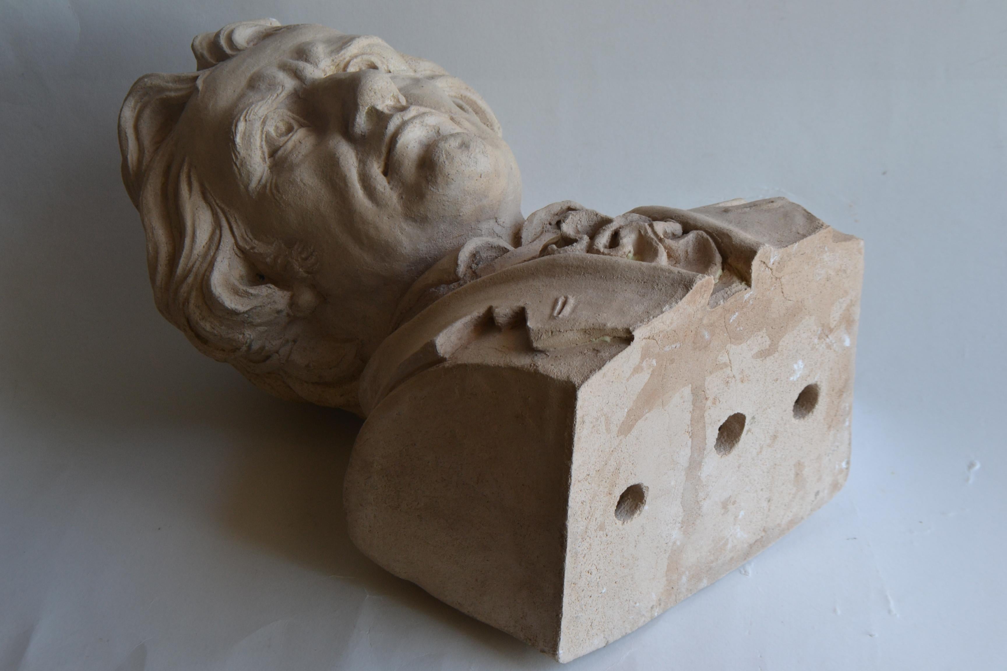 Bust of Beethoven -handmade refractory ceramic -made in Italy For Sale 6