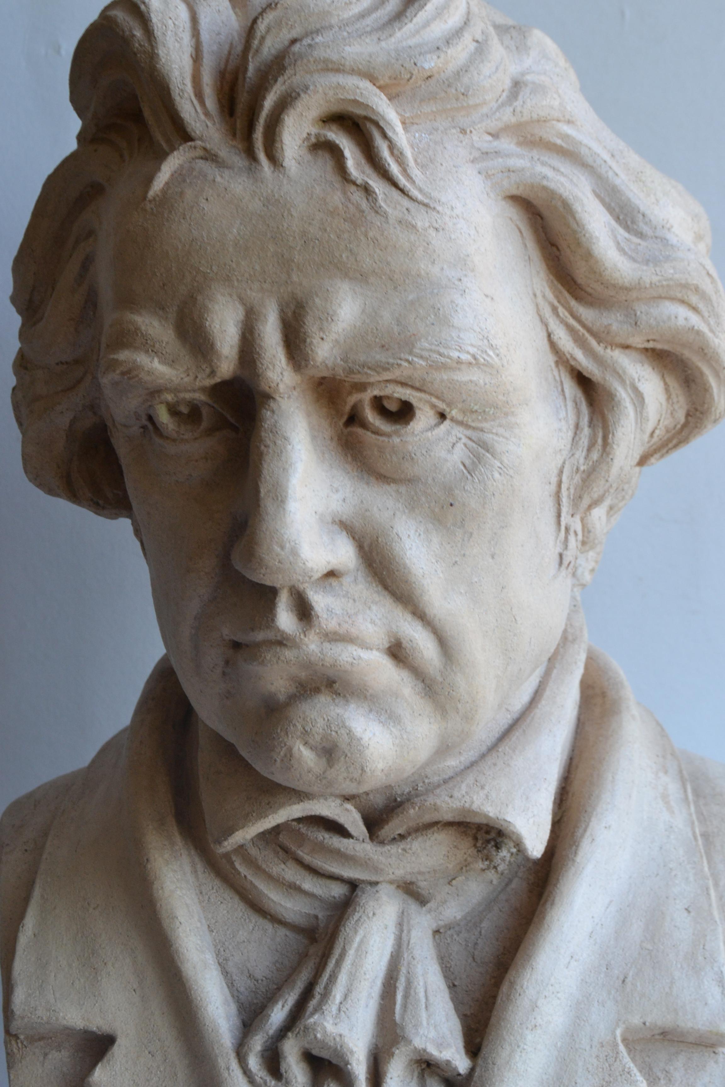 Busto de Beethoven - cerámica refractaria hecha a mano -made in Italy Romántico en venta