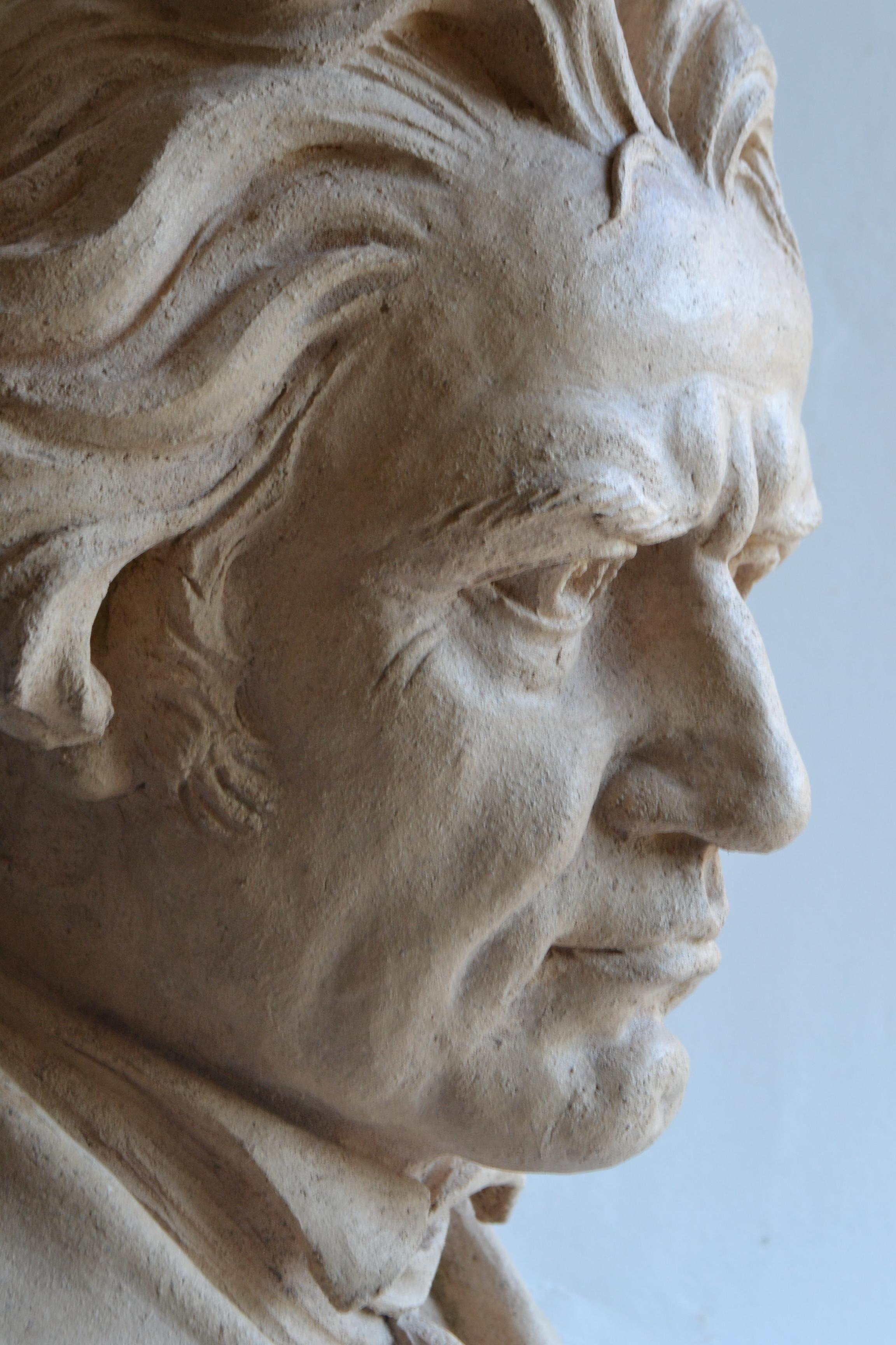 Busto de Beethoven - cerámica refractaria hecha a mano -made in Italy en venta 1