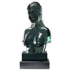 Busto di Giovane Donna in Vetro Loredano Rosin Italia 1975