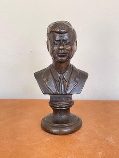 Bust of J. F. Kennedy in bronze, "Presidential Legacy," 1970s