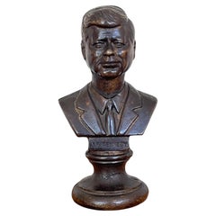 Bust of J. F. Kennedy in bronze, "Presidential Legacy," 1970s