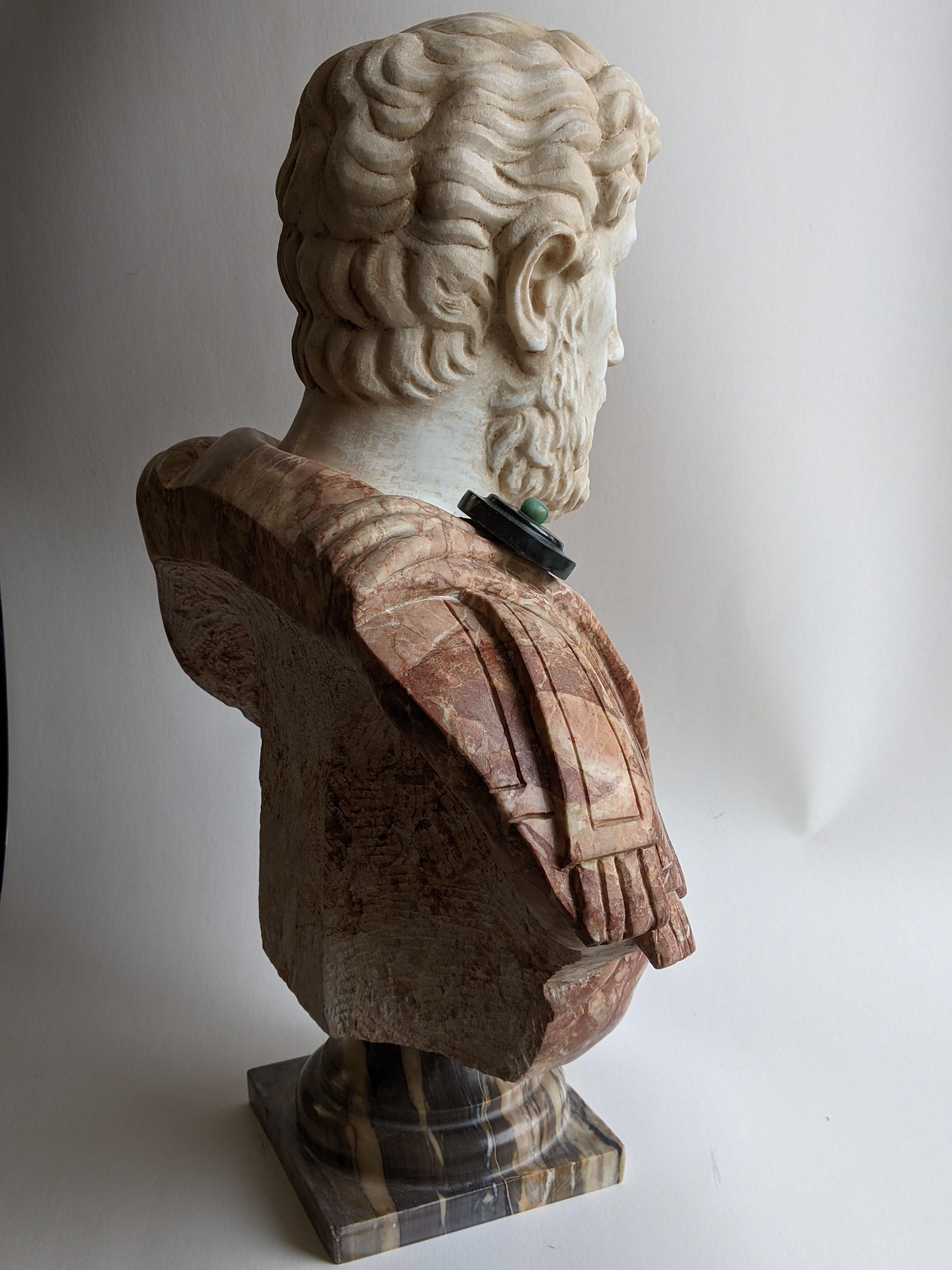 Bust of Marcus Aurelius in polychrome marble 2