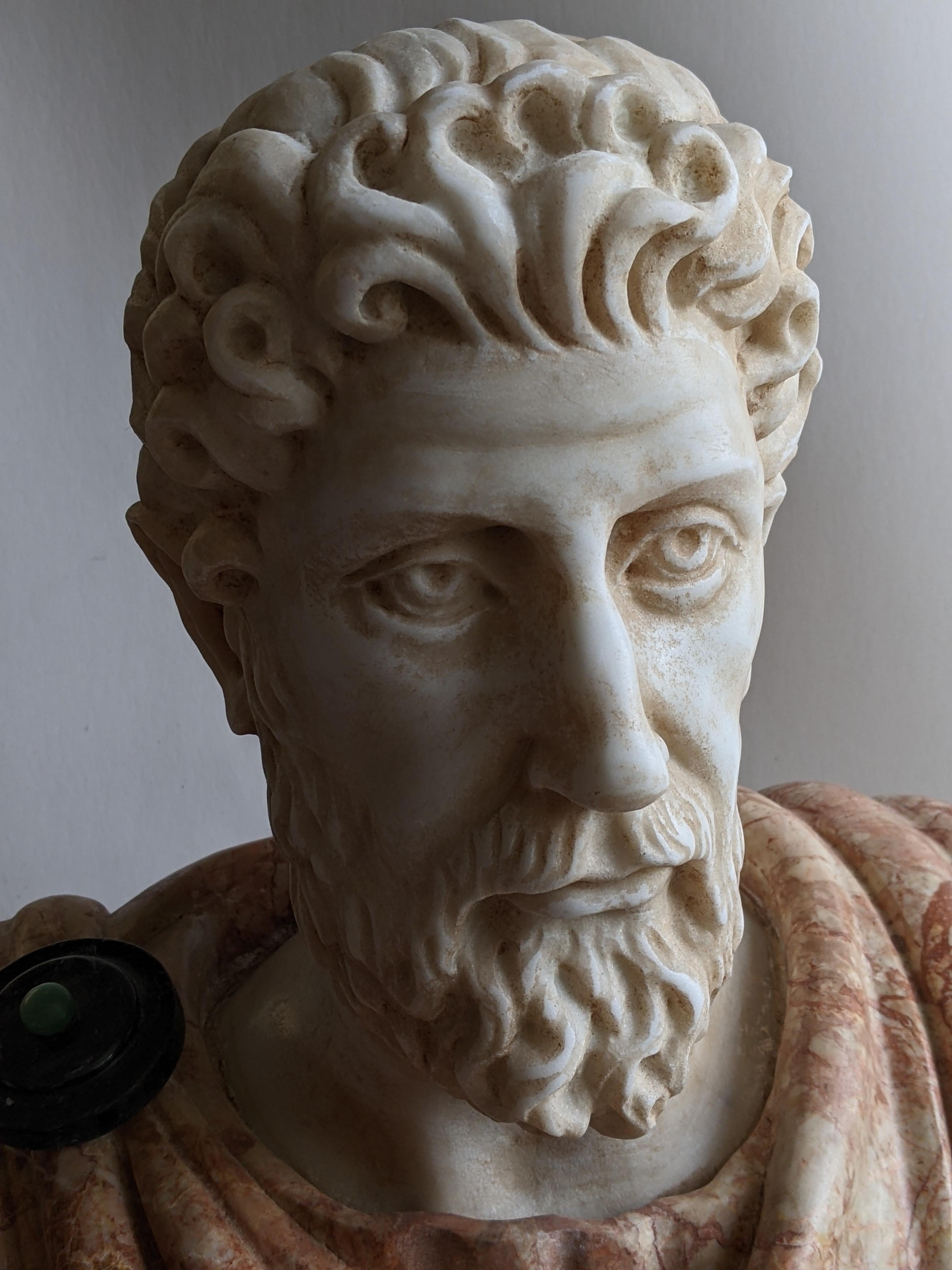 Bust of Marcus Aurelius in polychrome marble 4
