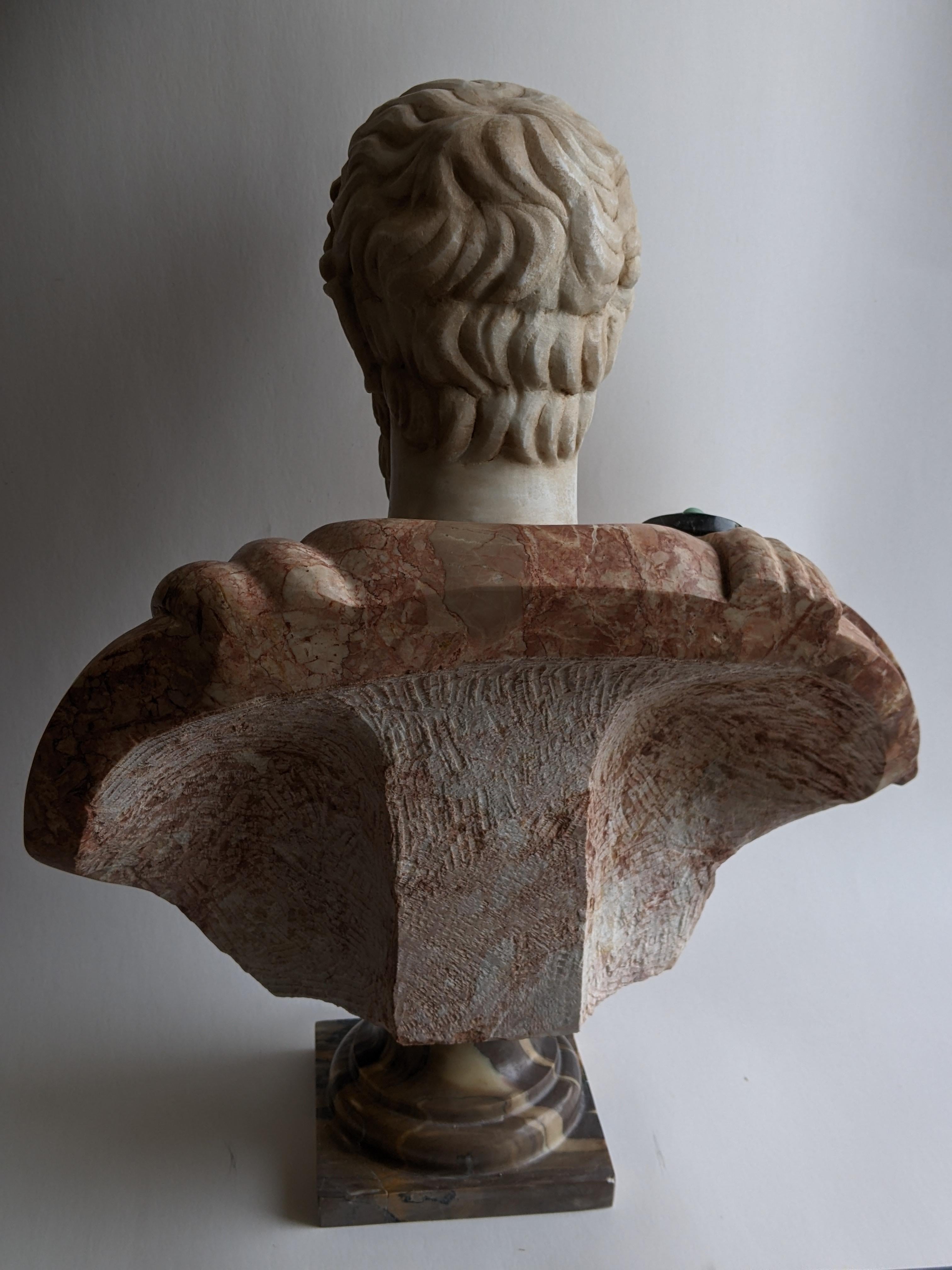 Bust of Marcus Aurelius in polychrome marble 1
