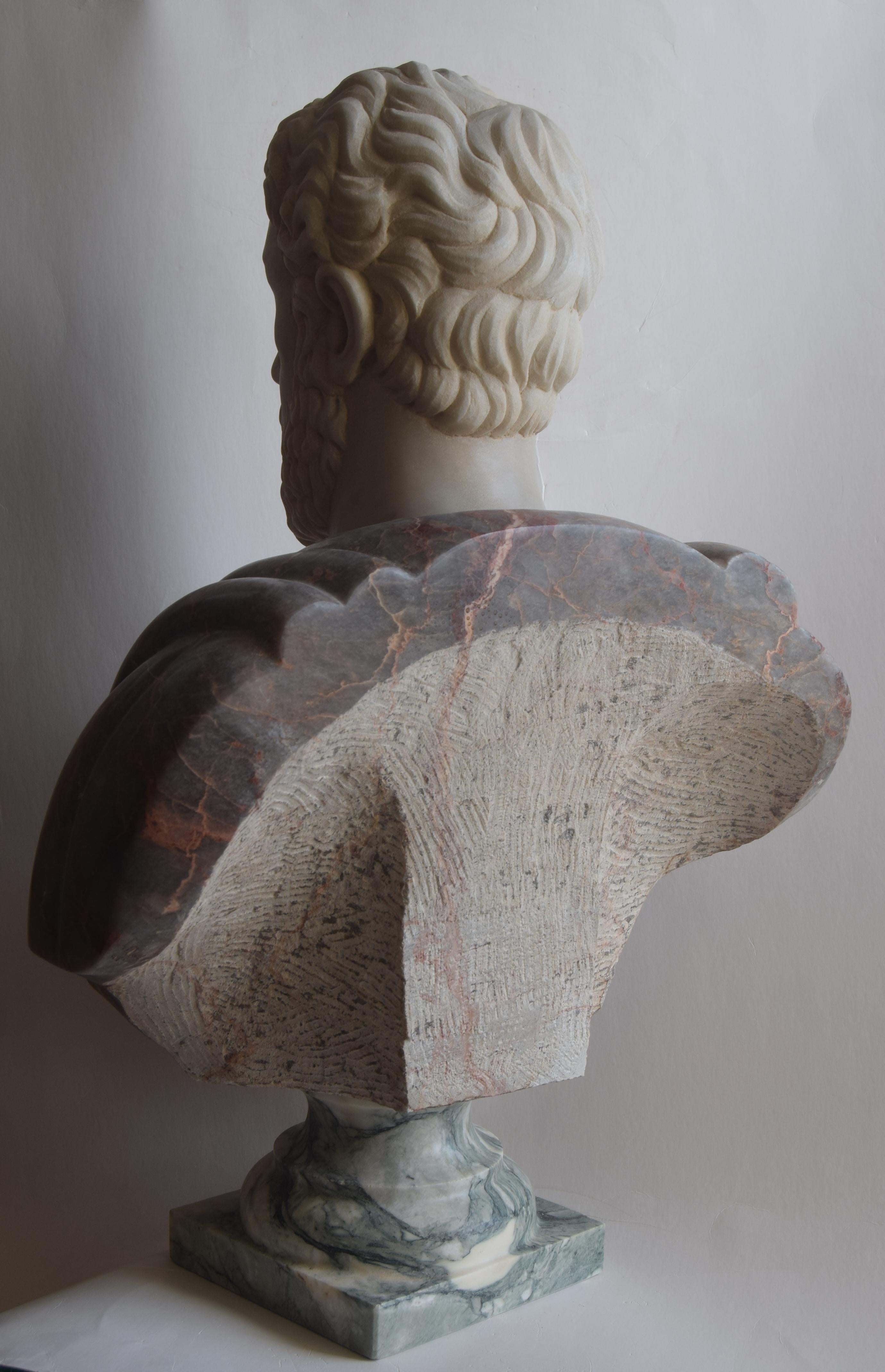 Italian Busto di marco Aurelio in marmi policromi -made in Italy in vendita