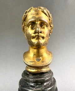 Busto di Napoleone Bonaparte Bronzo Dorato Ormolu Colonna Marmo epoca Impero