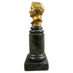 Busto di Napoleone Bonaparte Bronzo Dorato Ormolu Colonna Marmo epoca Impero