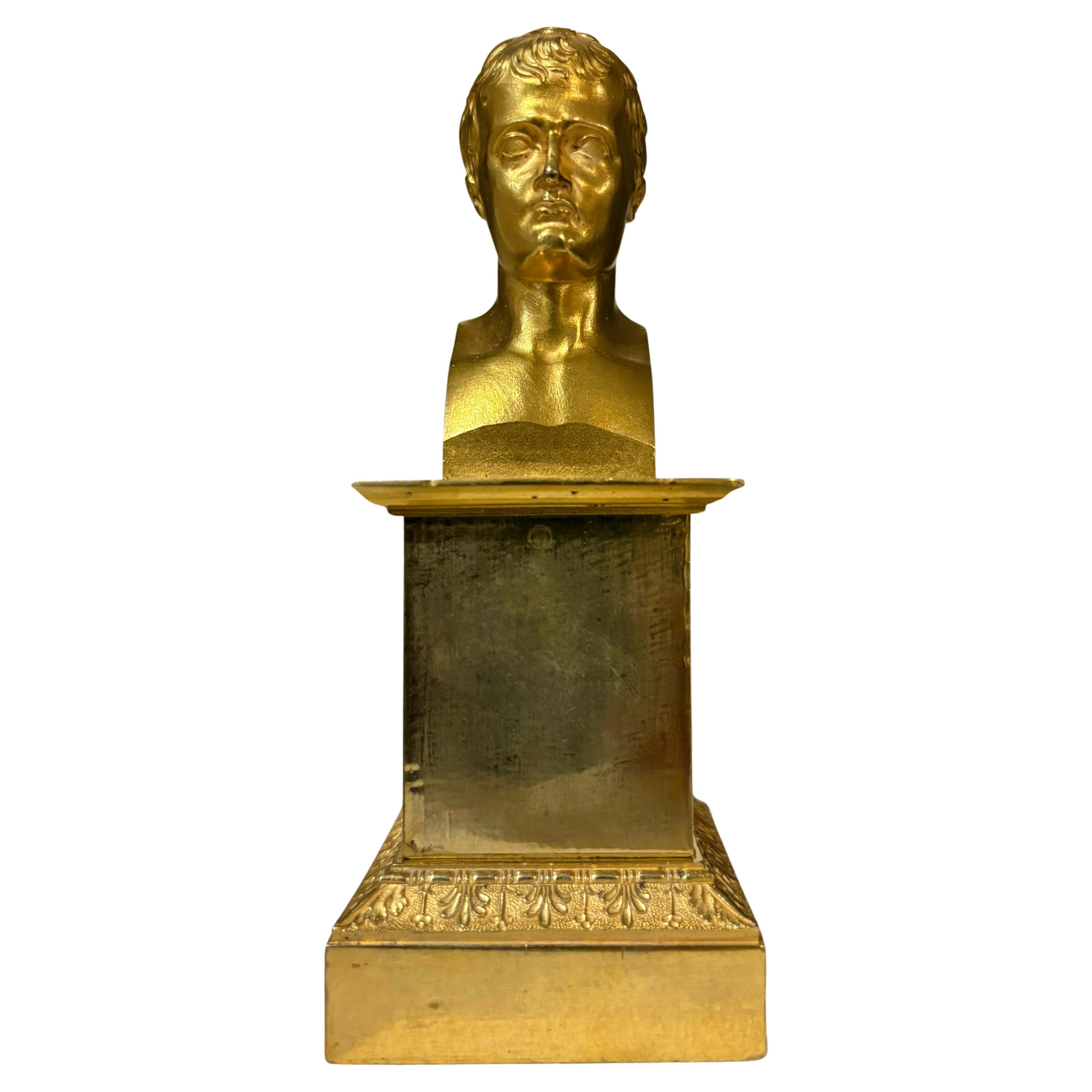 Bust of Napoleon I in Gilded Bronze in Ormolu Empire-era For Sale