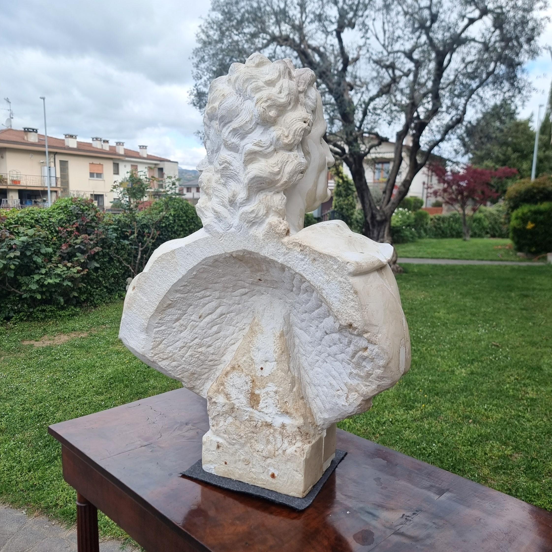 Busto di Uomo Virile in Gesso 800 di Alta Qualità in vendita 2