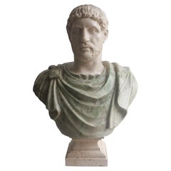 Bust Roman emperor Hadrian - composite material marble powder