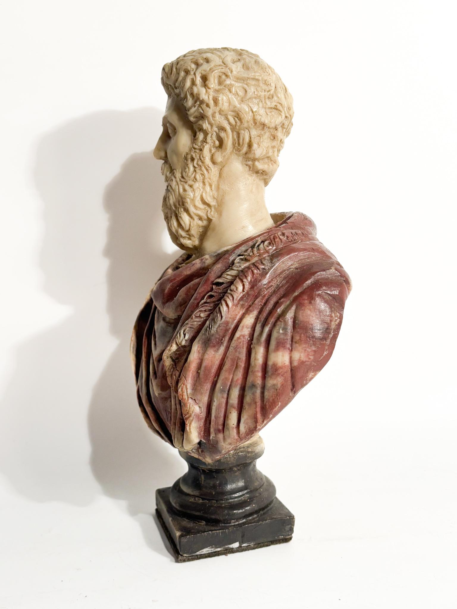 Polychrome Resin Bust of Roman Emperor Marcus Aurelius 1950s For Sale 5