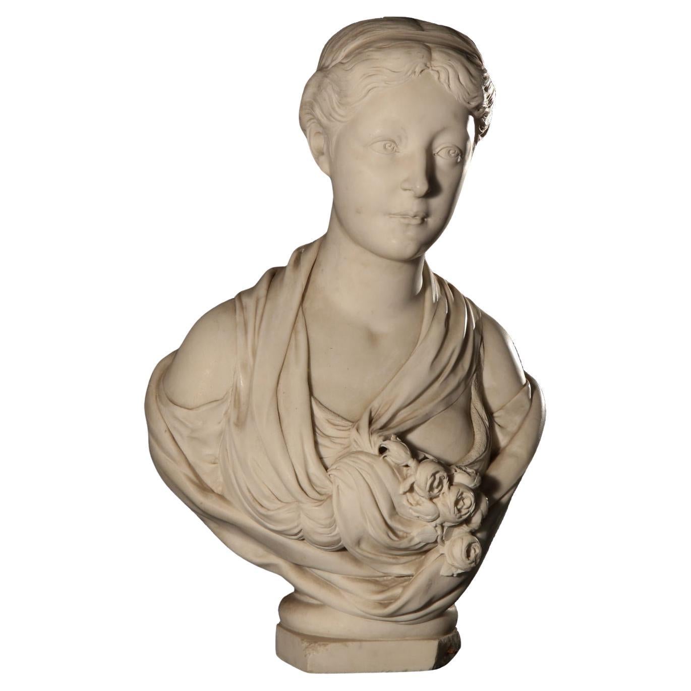 Spring marble bust, first half of the 19th century For Sale