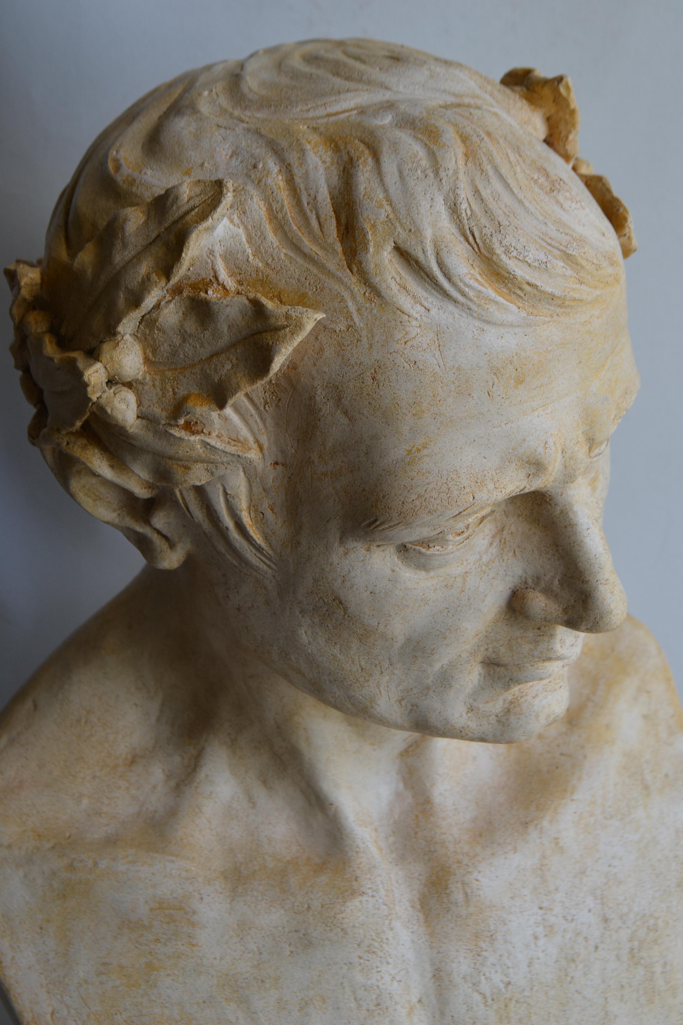 Bust Napoleon Bonaparte -clear handmade ceramic- made in Italy For Sale 6