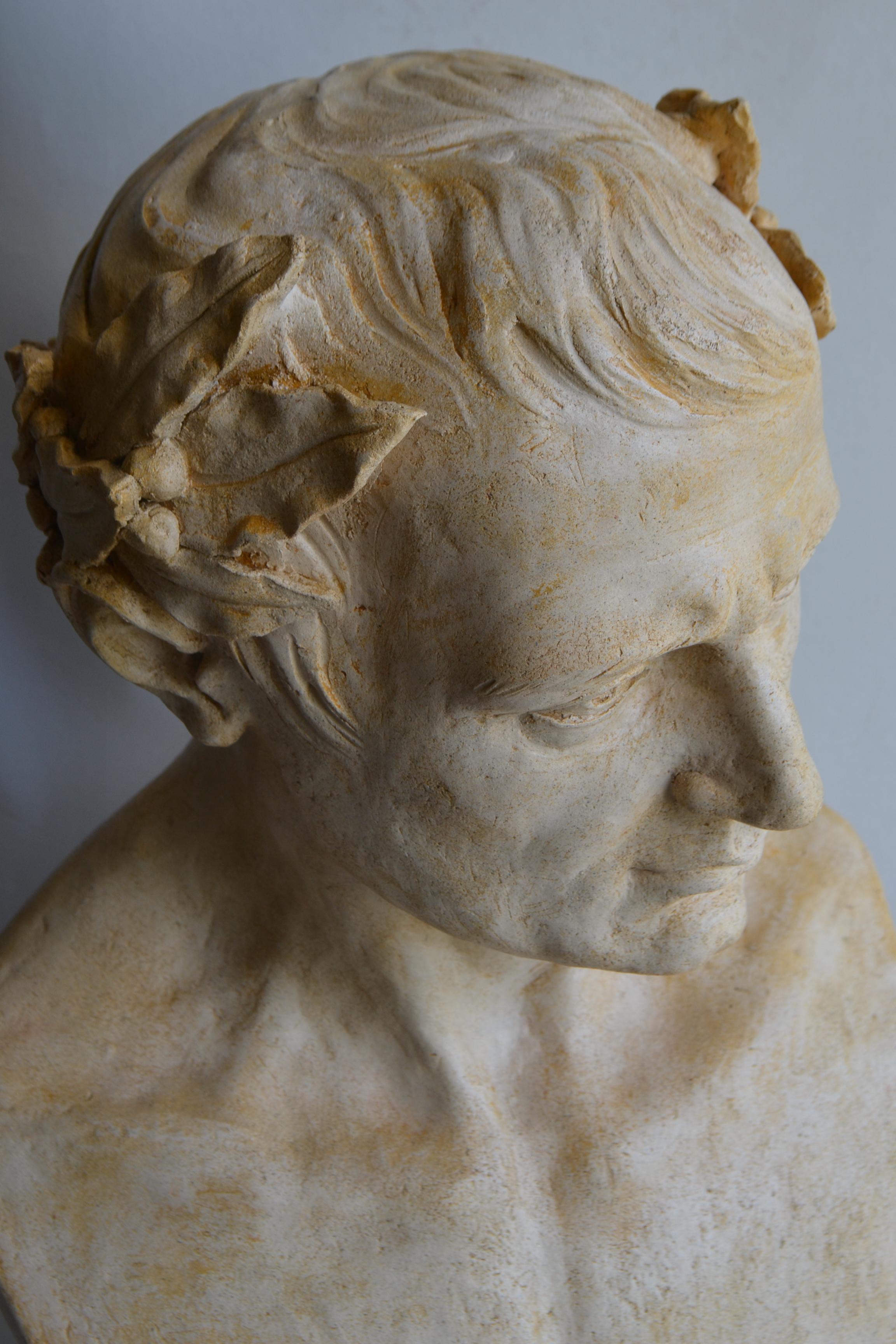 Büste Napoleon Bonaparte -klare handgemachte Keramik- hergestellt in Italien im Angebot 7