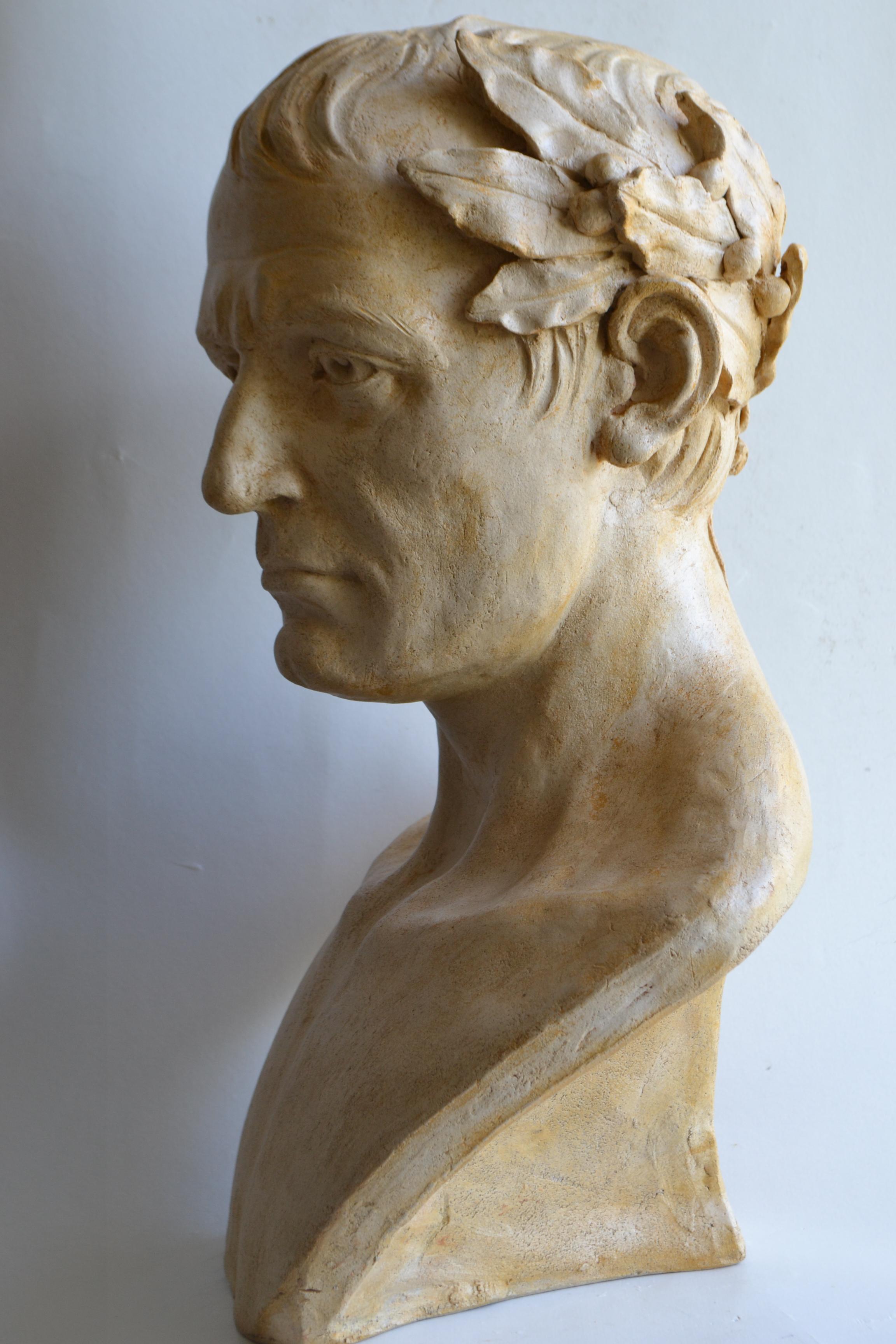 Bust Napoleon Bonaparte -clear handmade ceramic- made in Italy In Good Condition For Sale In Tarquinia, IT