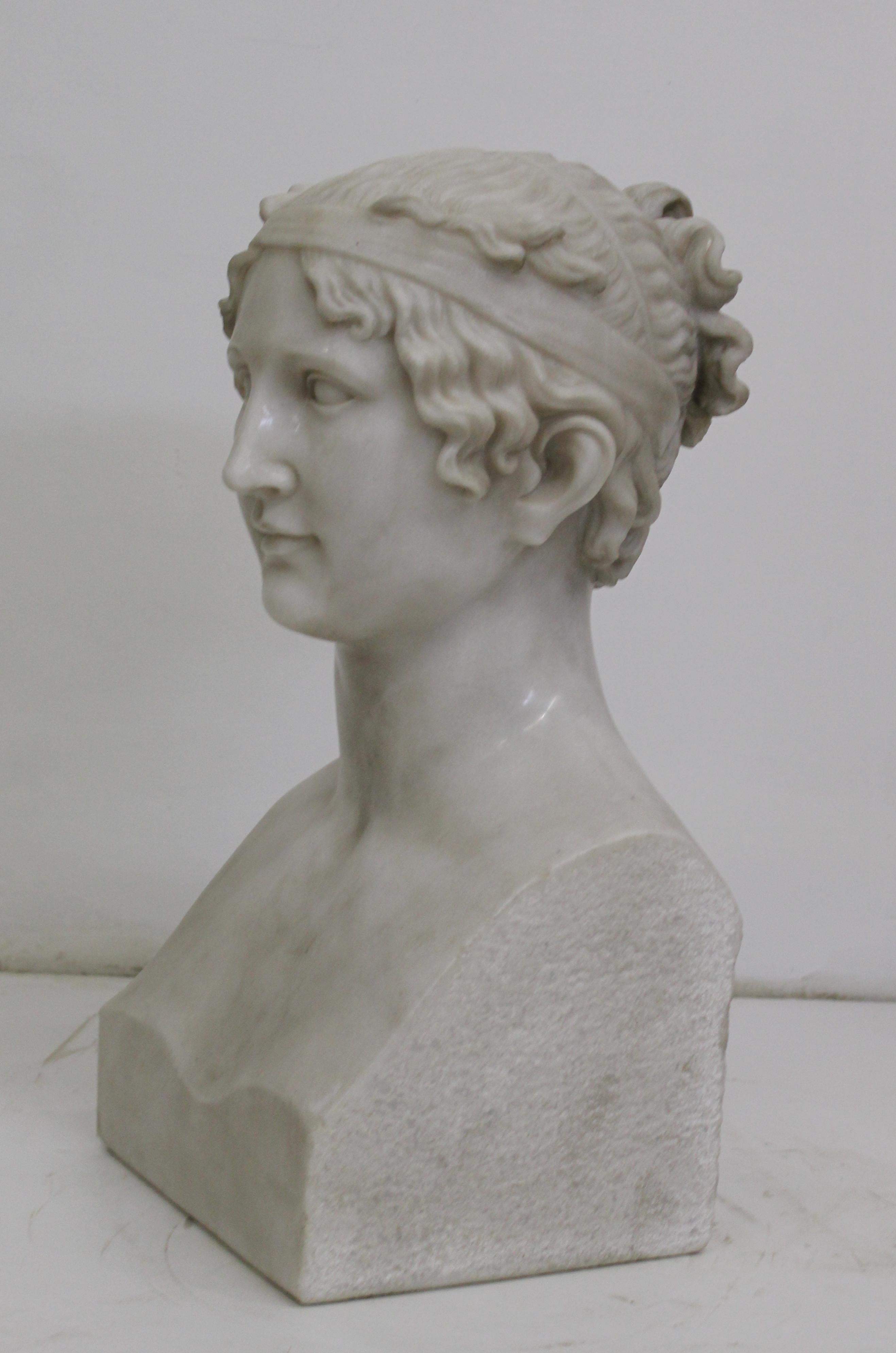 Busto, Scultura, Paolina Bonaparte, Marmo, Metà del XX Secolo In Good Condition In Rome, IT