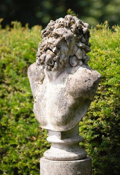 Busts Columns Pair of Composite Stone Brutus Laocoon