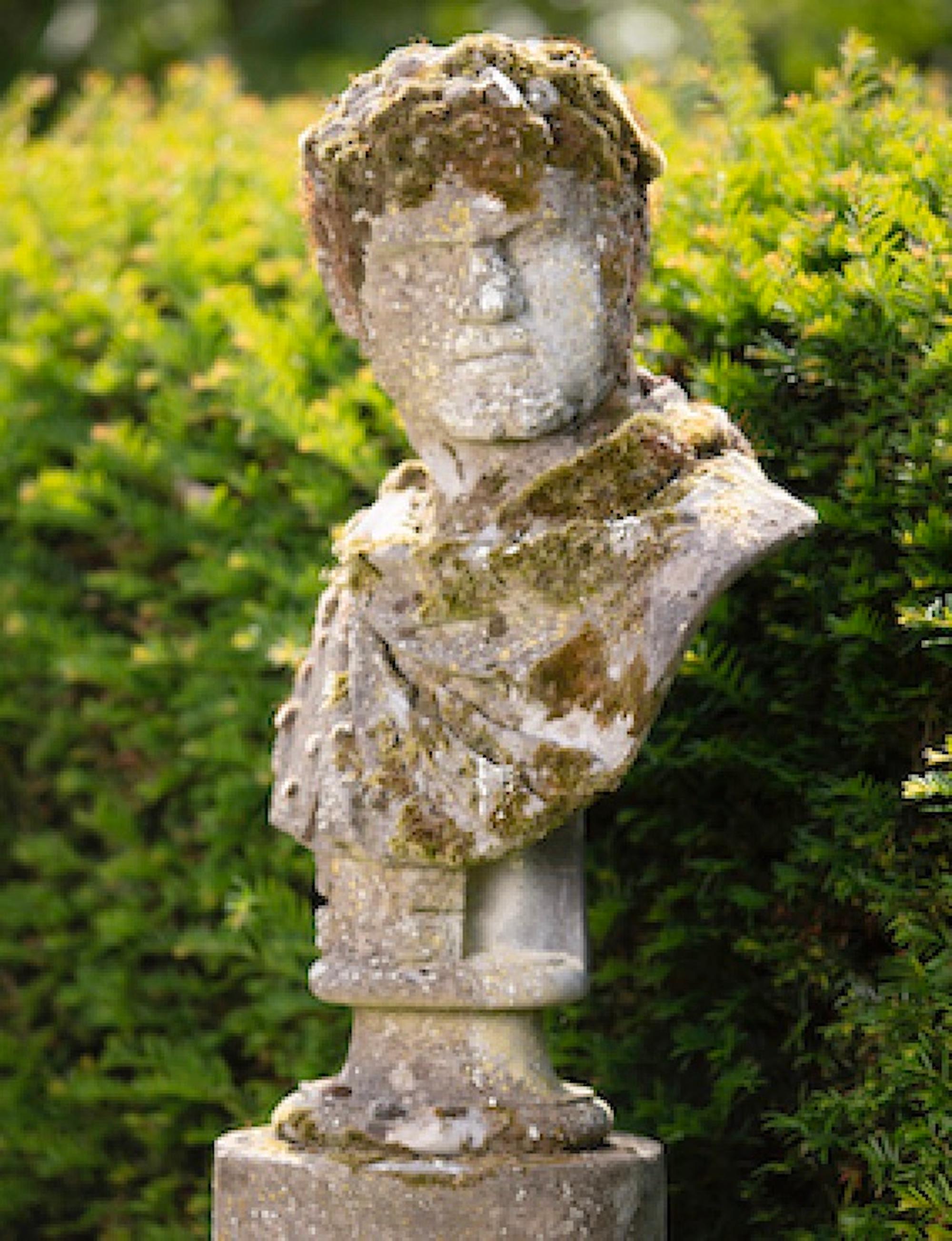 Busts Columns Pair of Composite Stone Brutus Laocoon In Excellent Condition For Sale In BUNGAY, SUFFOLK