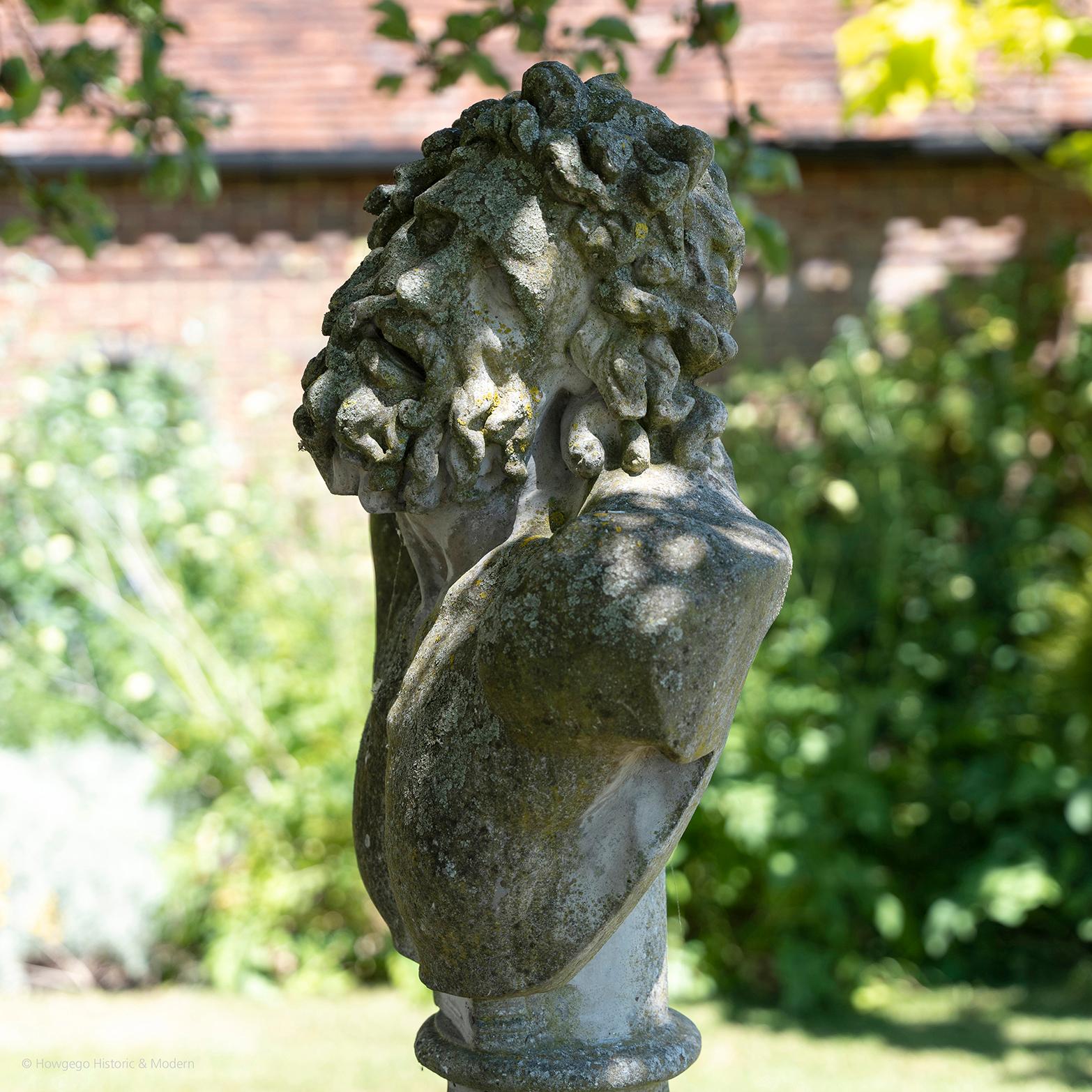 Busts Columns Pair of Composite Stone Brutus Laocoon For Sale 6