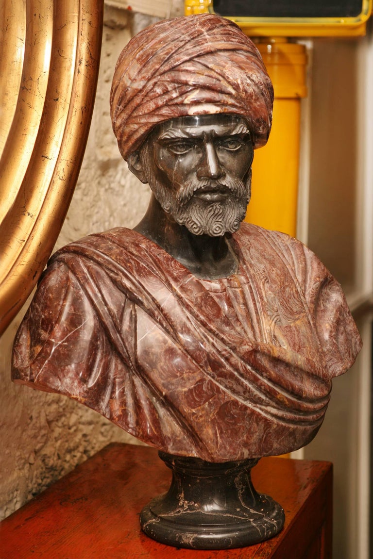 Busts Roman Set of Two Sculpture in Solid Marble at 1stDibs