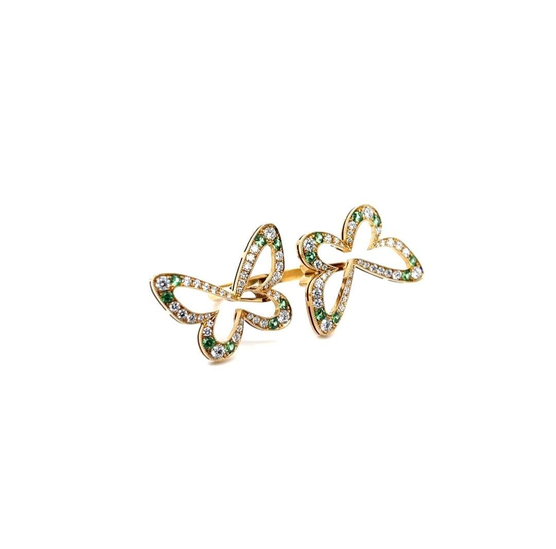 Modern BUT2R18KY, Butterfly Ring 18k Yellow Gold For Sale