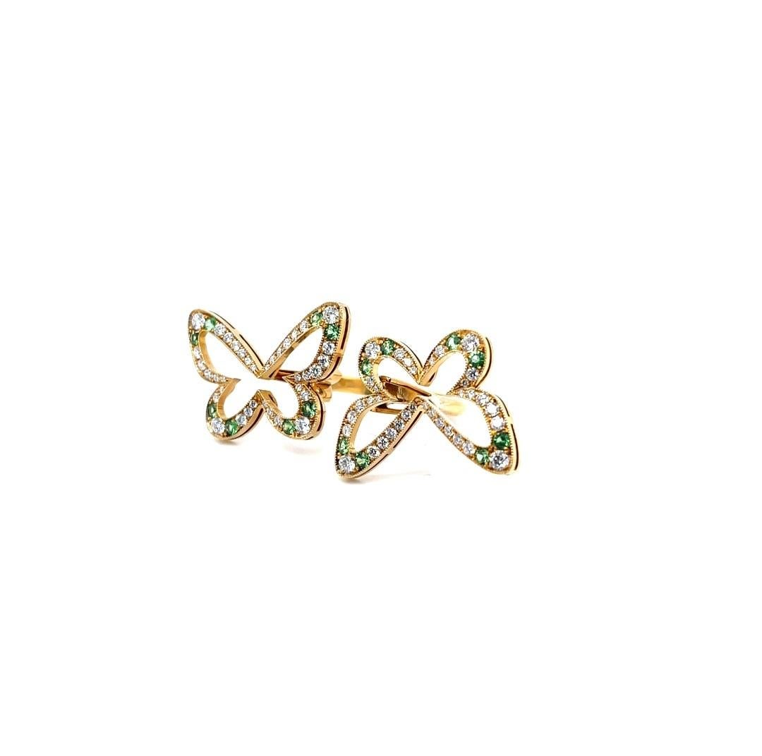 BUT2R18KY, Butterfly Ring 18k Yellow Gold For Sale 1