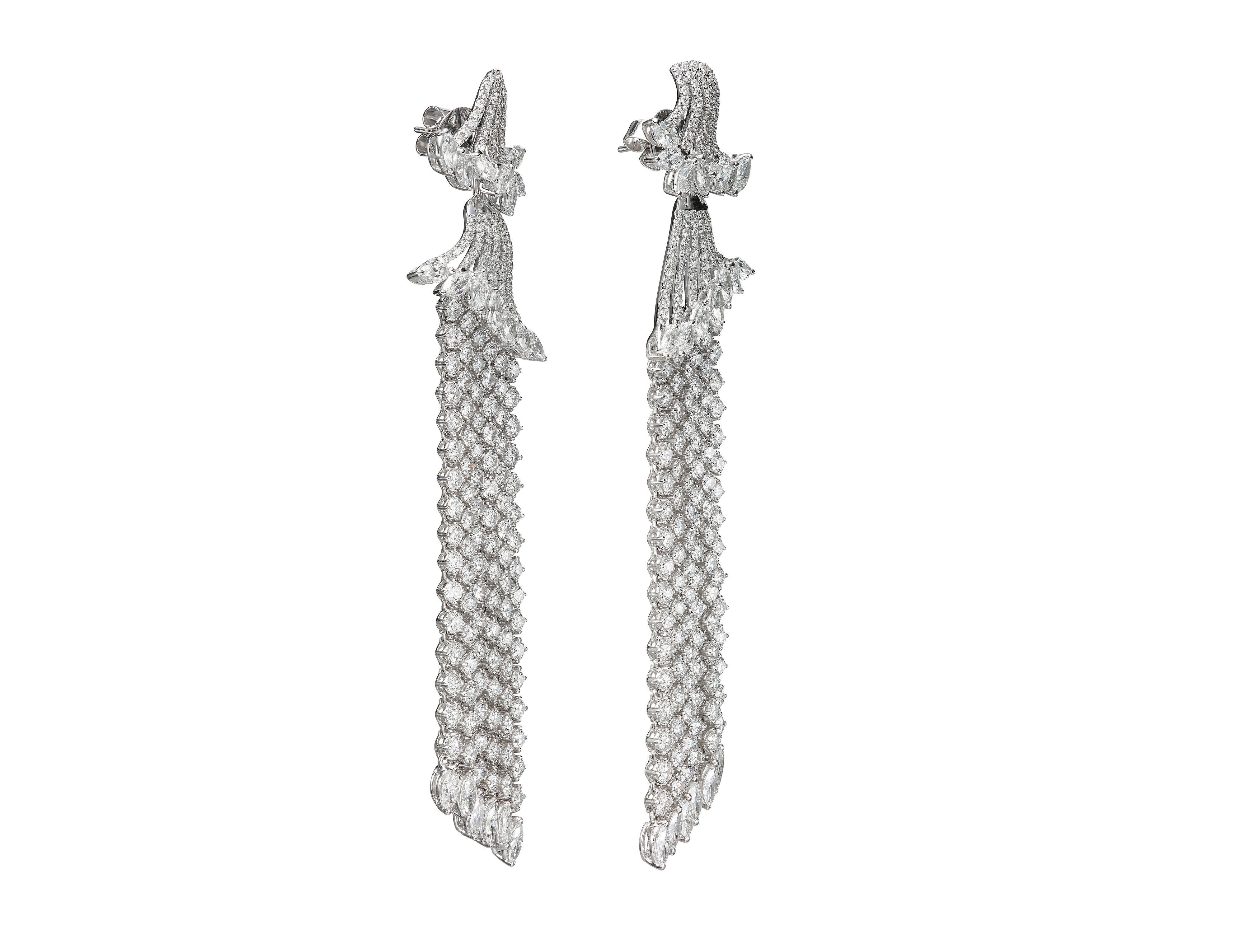 diamond chandelier tassel earring