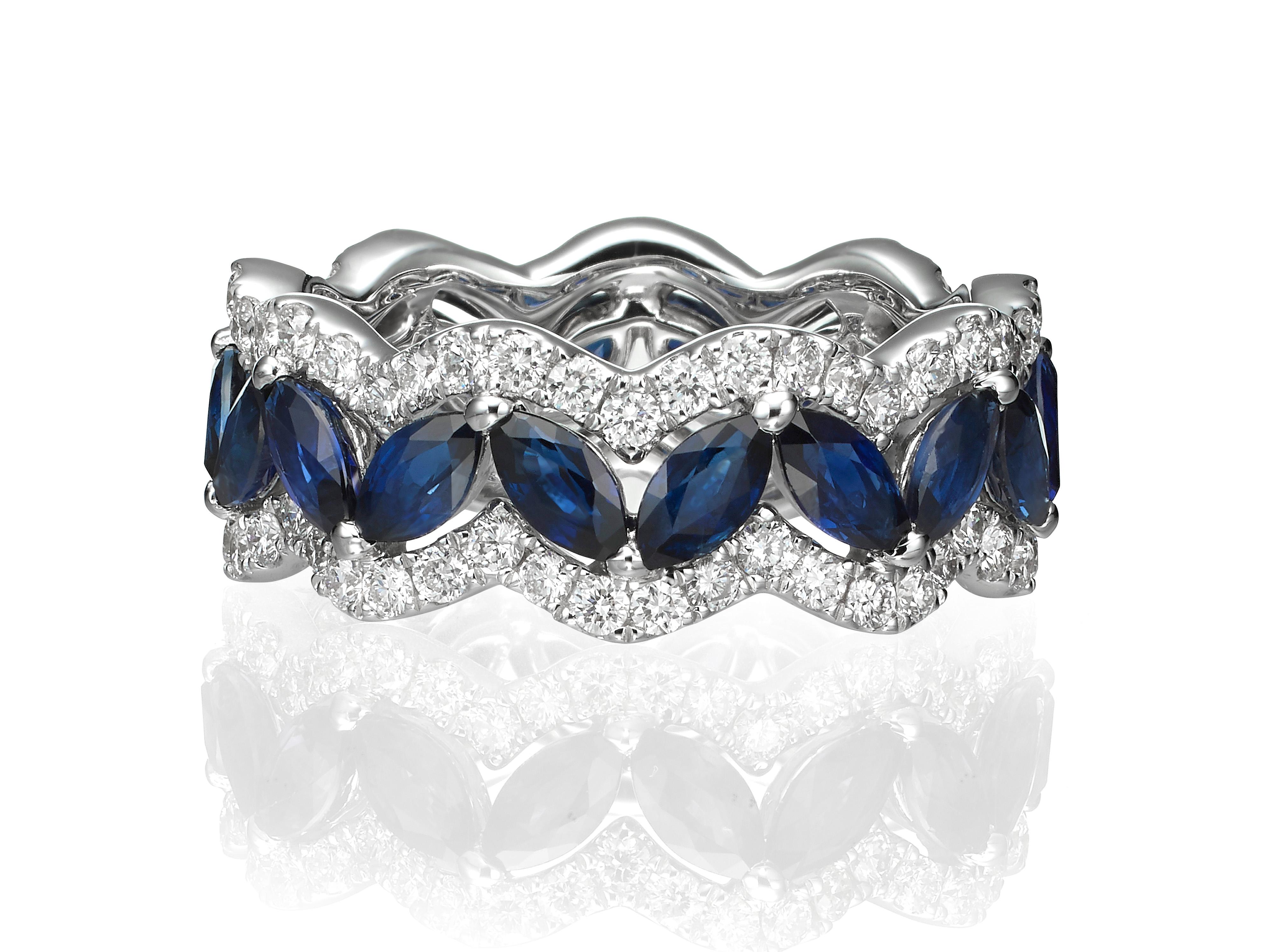 sapphire eternity band white gold