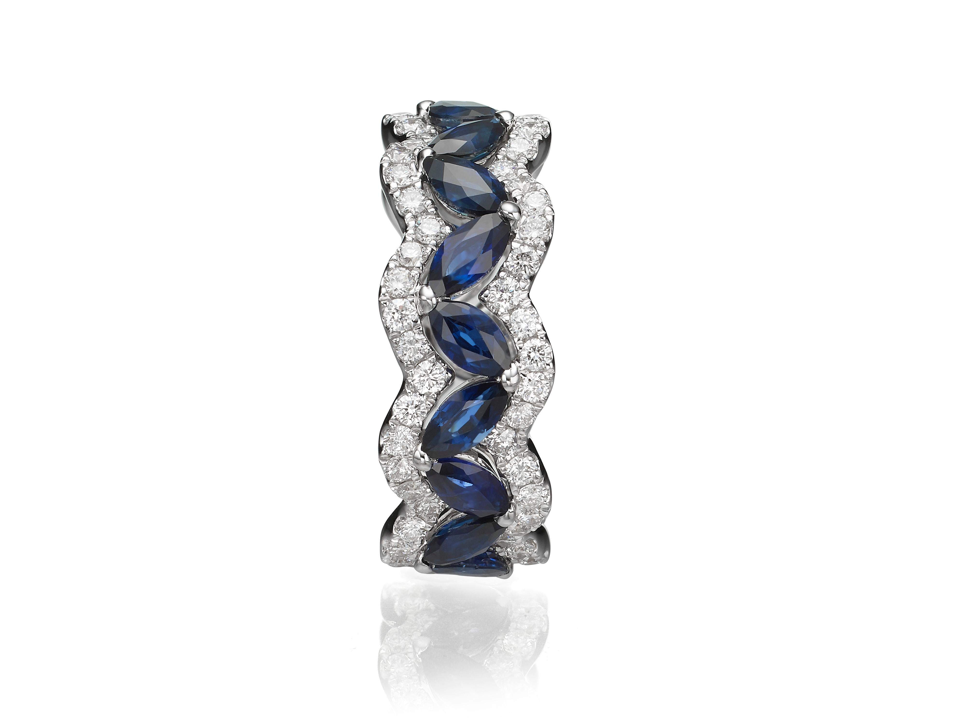 marquise sapphire and diamond band