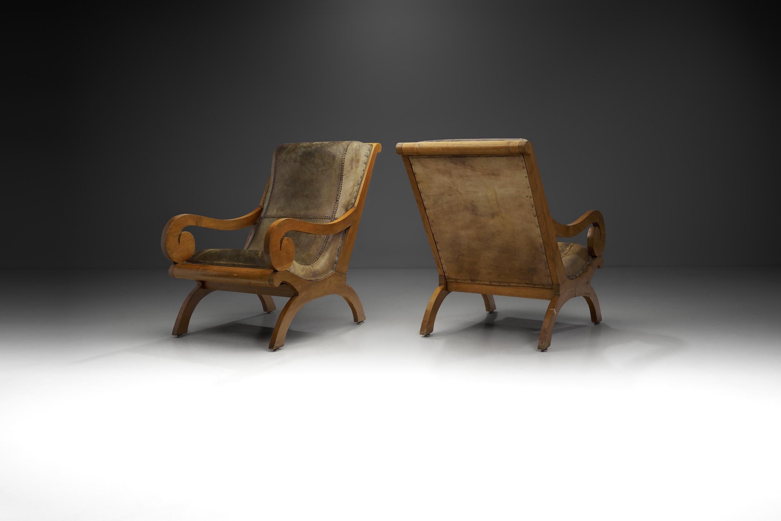 Mid-Century Modern Butaque Colonial Chairs, Indonesia Second Half of the 20th Century For Sale