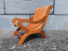 Butaque Lounge Chair in the Style of Clara Porset, Saddle Leather