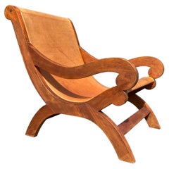Butaque Lounge Chair in the Style of Clara Porset, Saddle Leather