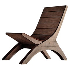Butaque Lounge Chair Made of Solid Wood Inspired in Clara Porset Design