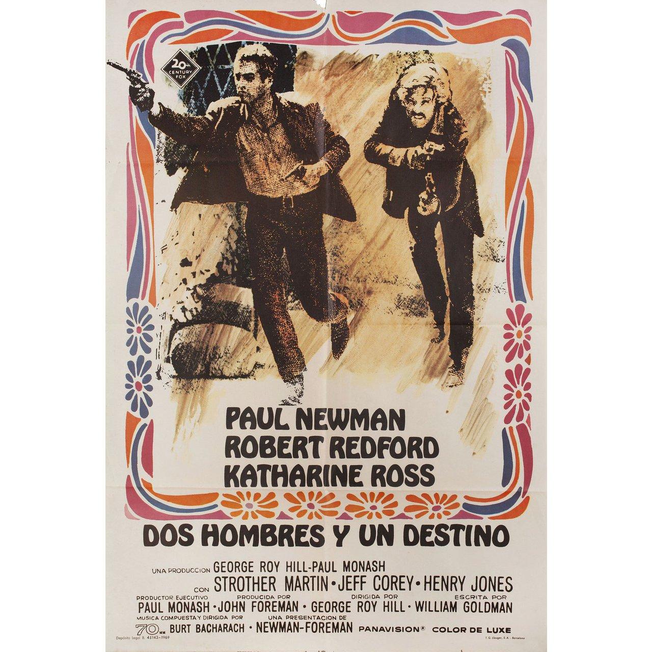 Original 1969 Spanish B1 poster for the film Butch Cassidy and the Sundance Kid directed by George Roy Hill with Paul Newman / Robert Redford / Katharine Ross / Strother Martin. Very good condition, folded with fold wear. Many original posters were