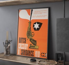 Butch Cassidy y Sundance Kid 1970 Cartel de cine checo A3, Stanner