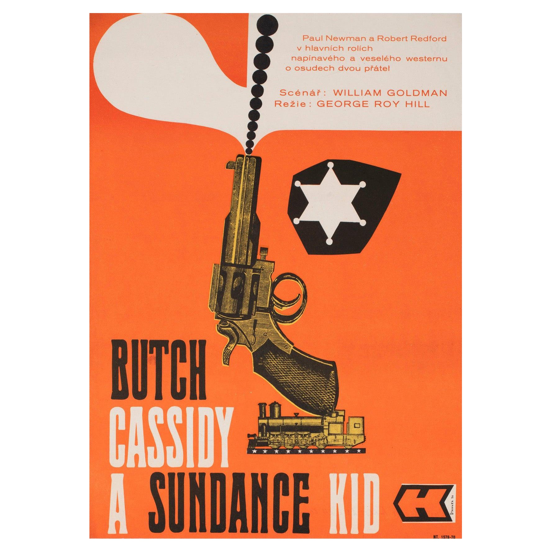 Butch Cassidy et le Kid de Sundance 1970 Affiche de film tchèque A3, Stanner en vente