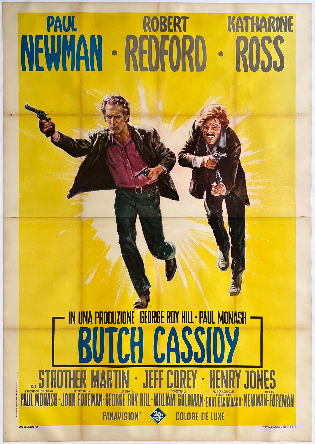 BUTCH CASSIDY AND THE SUNDANCE KID Italienisches Filmplakat, 1970er Jahre, 4 FOGLIO im Angebot 1
